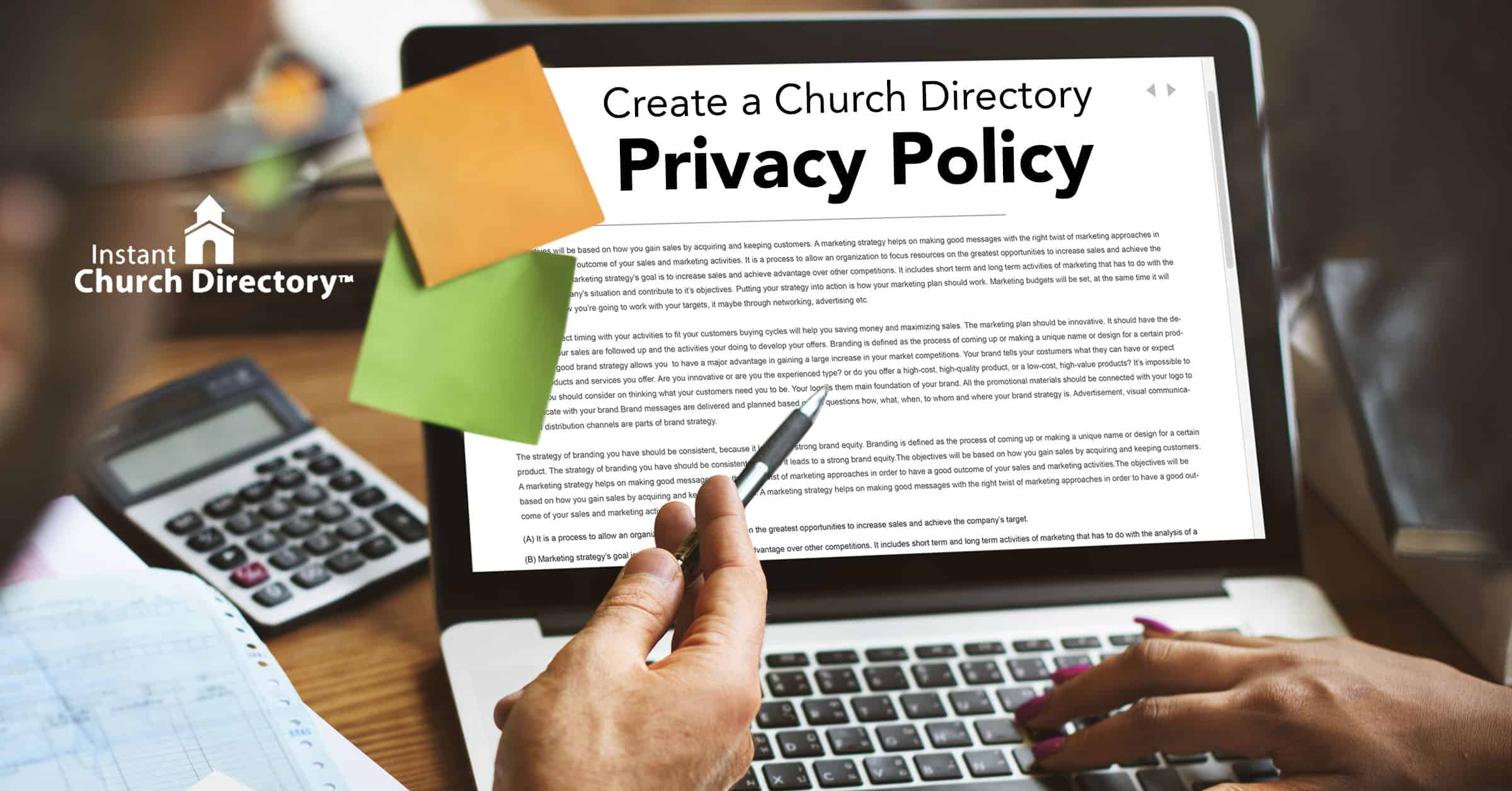 Create a privacy policy for your church directory