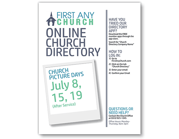 Instant Church Directory Flyer Example