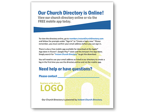 Instant Church Directory Free Flyer