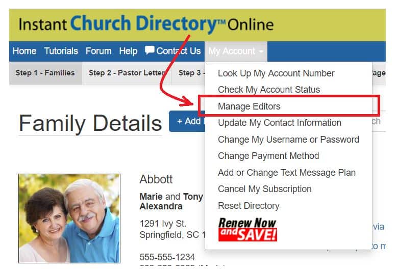 Manage Multiple Church Directory Editors