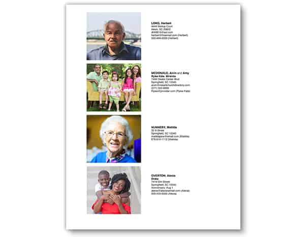 Church Directory Template -  Family Photos With Details