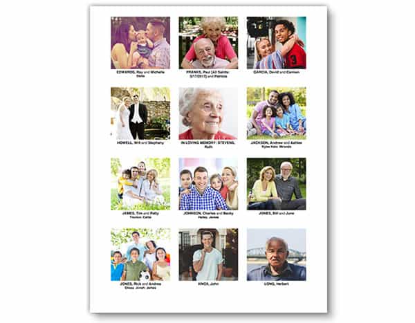 Church Directory Template Family Photos with Names